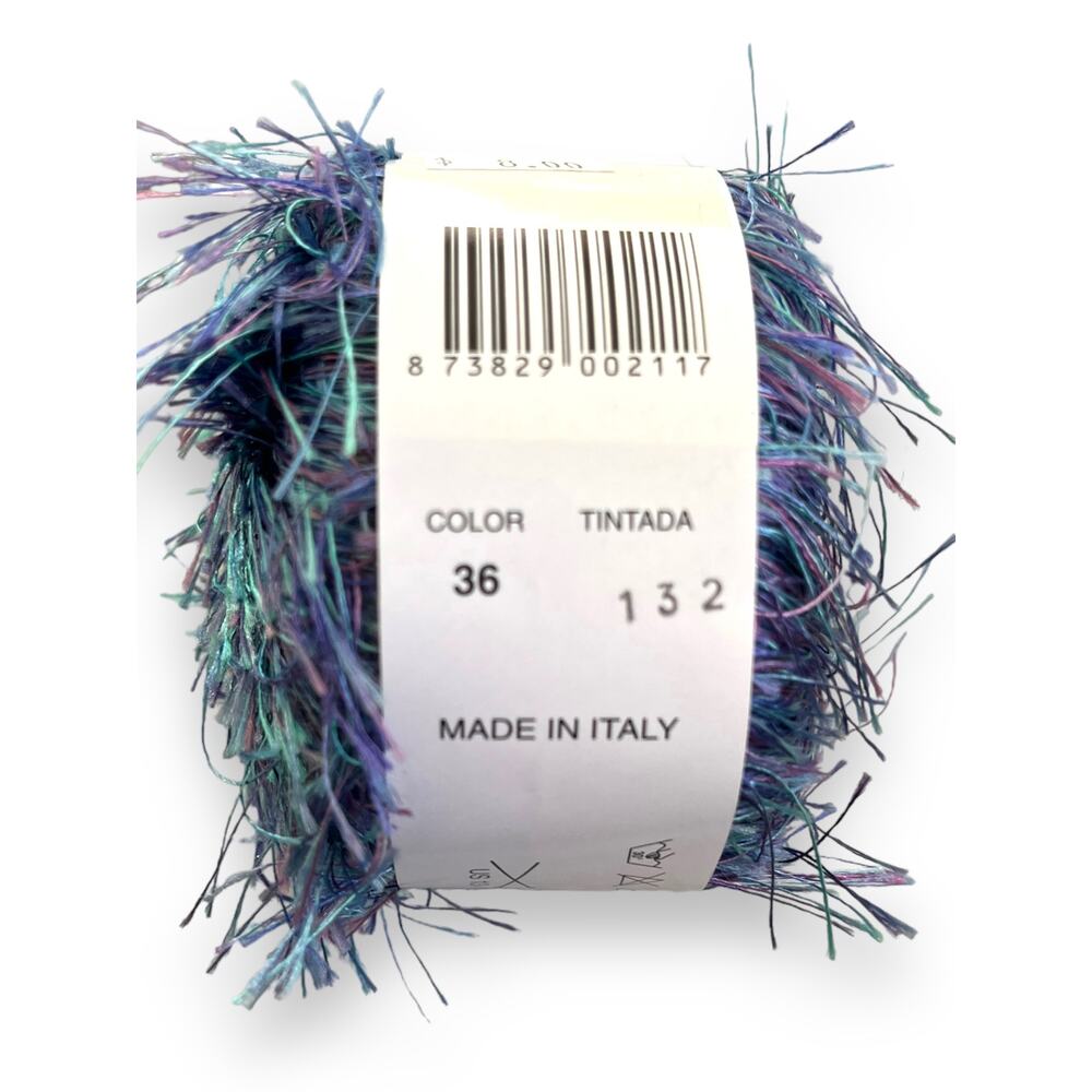 3 skeins Filati FF PARK Eyelash Yarn | 36 Blue Lavender | Made in Italy - Picture 6 of 7